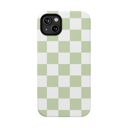Pastel Green Checkered iPhone Case