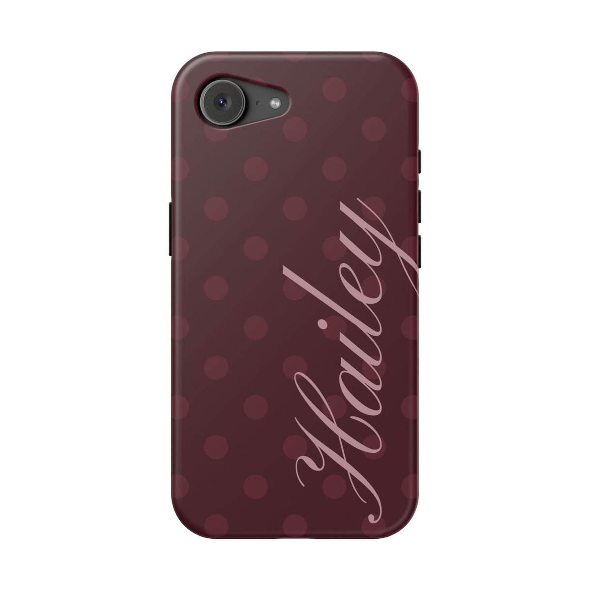 Custom Burgundy Polka Dots iPhone Case