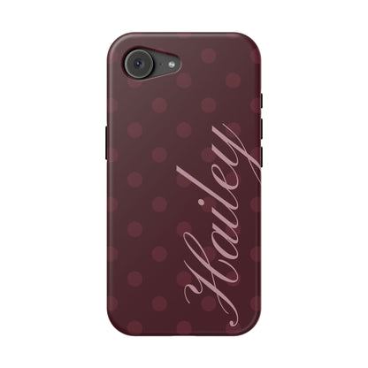 Custom Burgundy Polka Dots iPhone Case