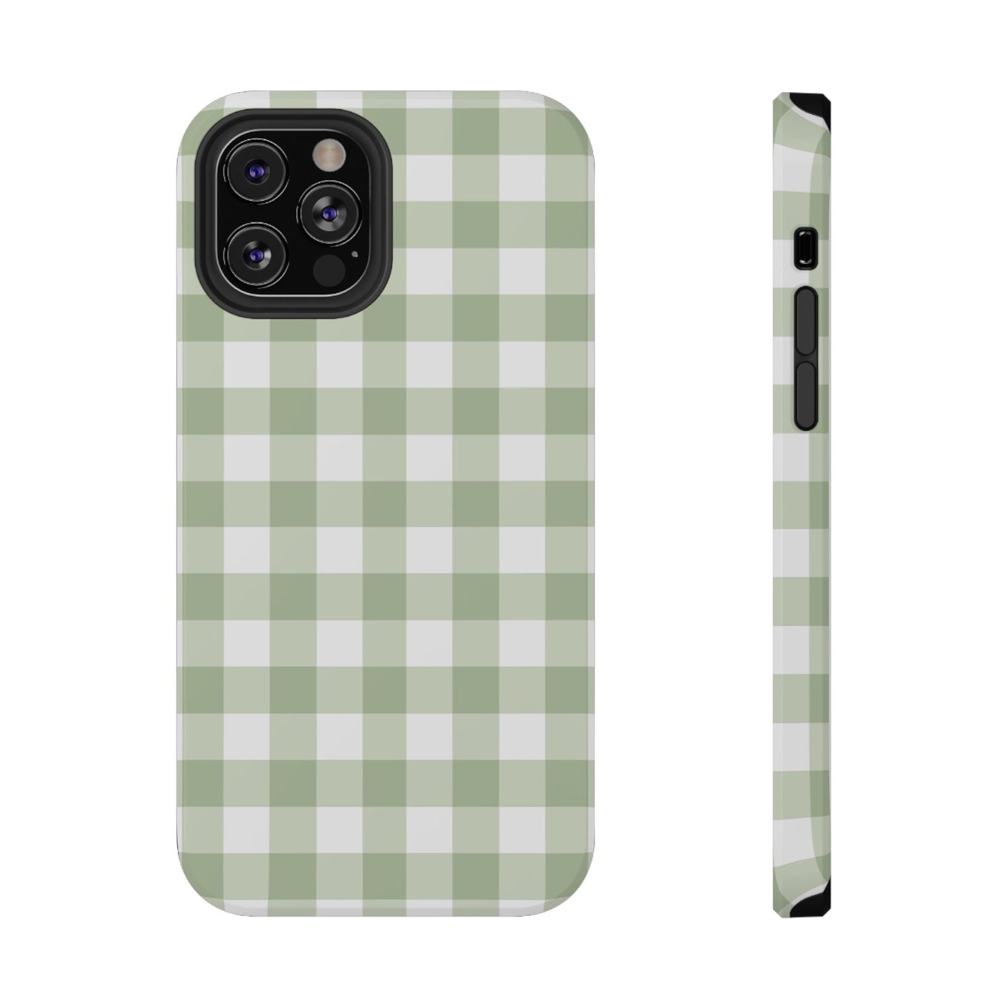 Green Gingham iPhone Case