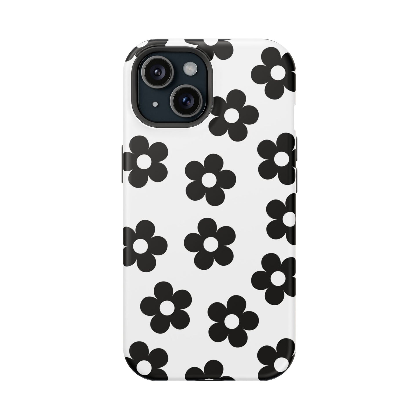 White Retro Flowers iPhone Case