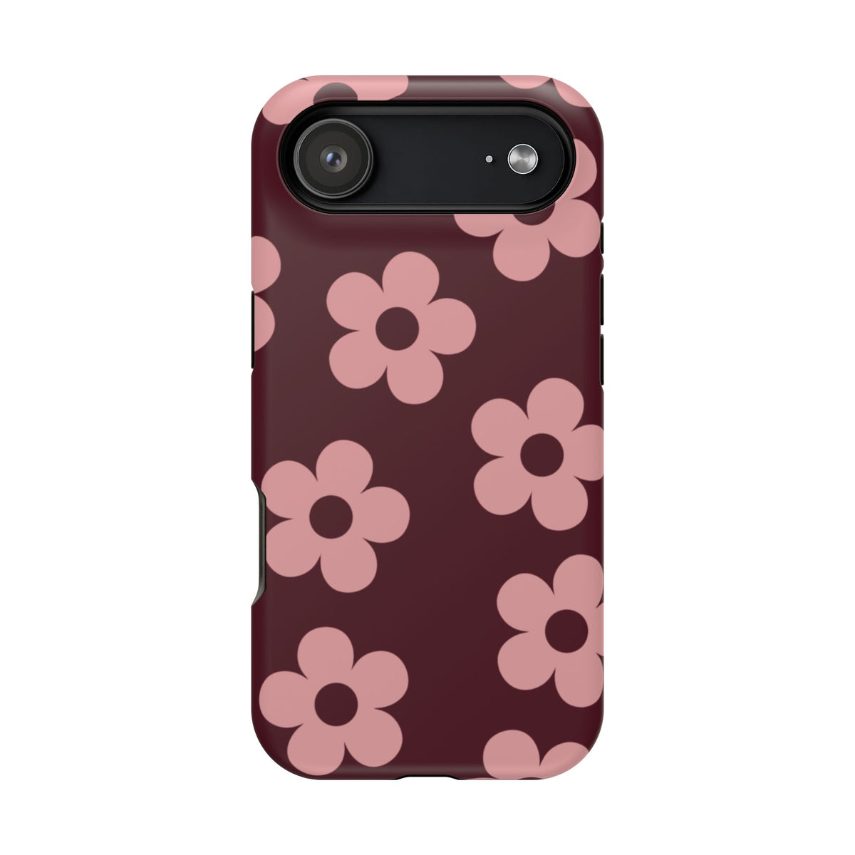 Burgundy & Pink Flowers iPhone Case