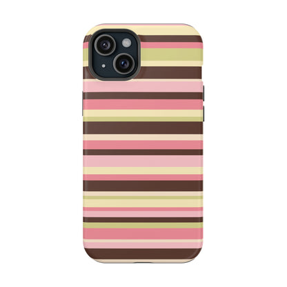 Strawberry Matcha Stripes iPhone Case