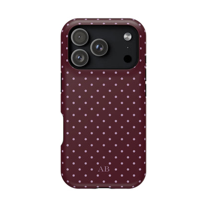 Custom Burgundy & Violet Mini Dots iPhone Case