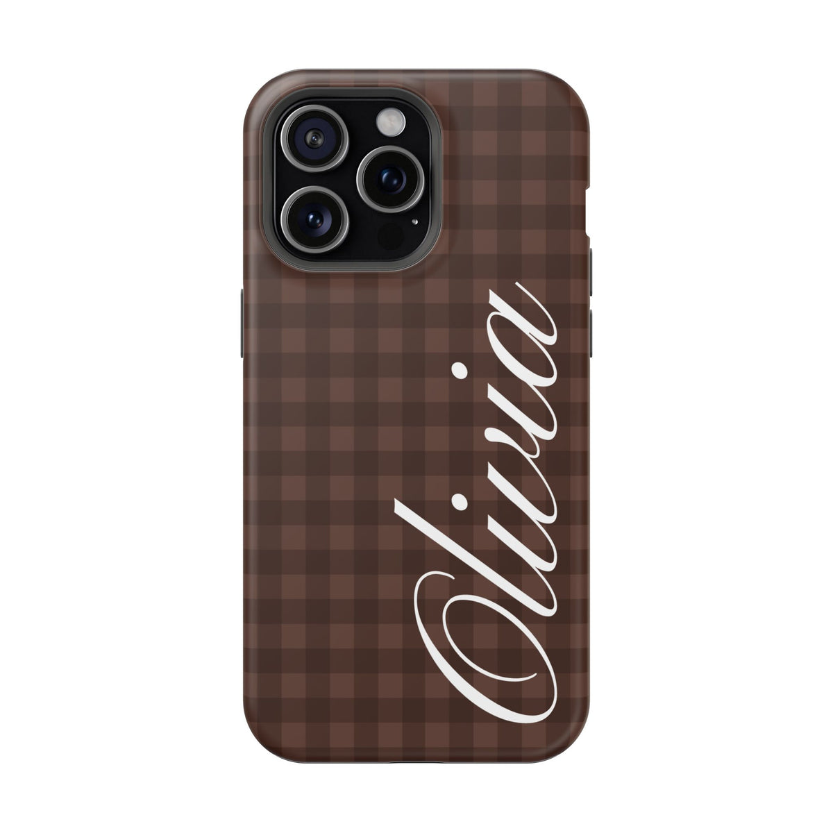 Custom Brown Gingham iPhone Case