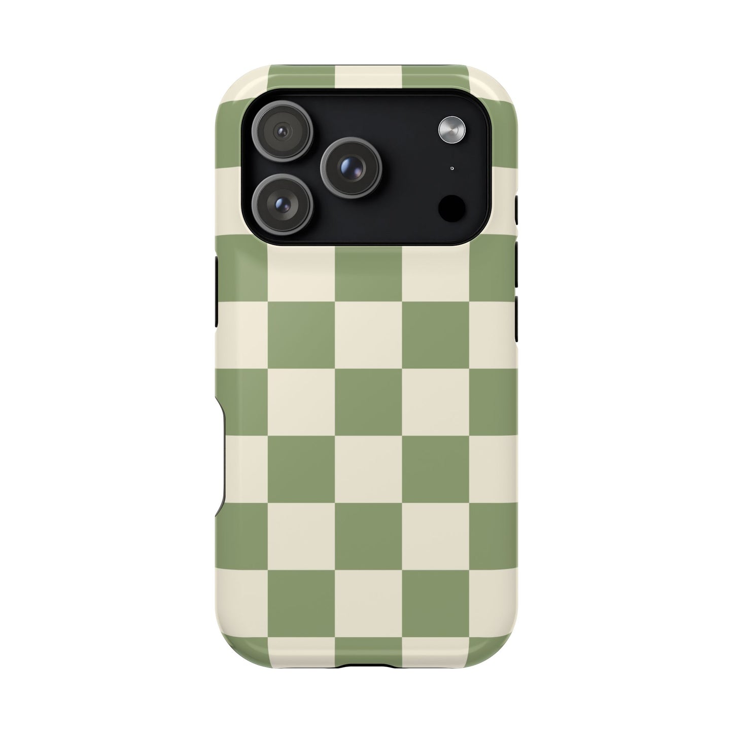 Green & Beige Checkered iPhone Case