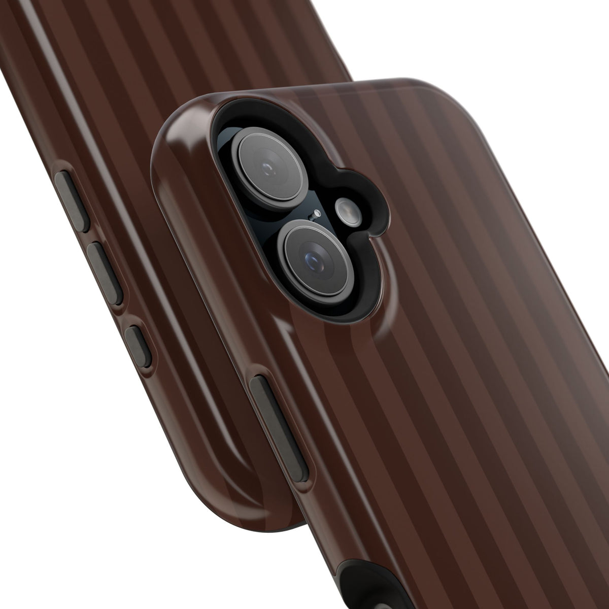 Custom Initials Mocha Stripes iPhone Case