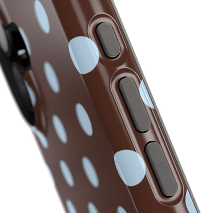 Blue Latte Polka Dots iPhone Case
