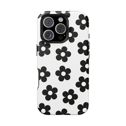 White Retro Flowers iPhone Case
