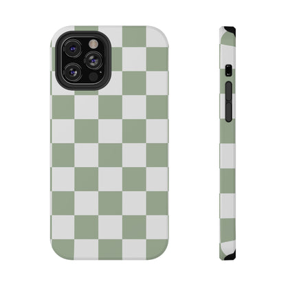 Sage Green Checkered iPhone Case