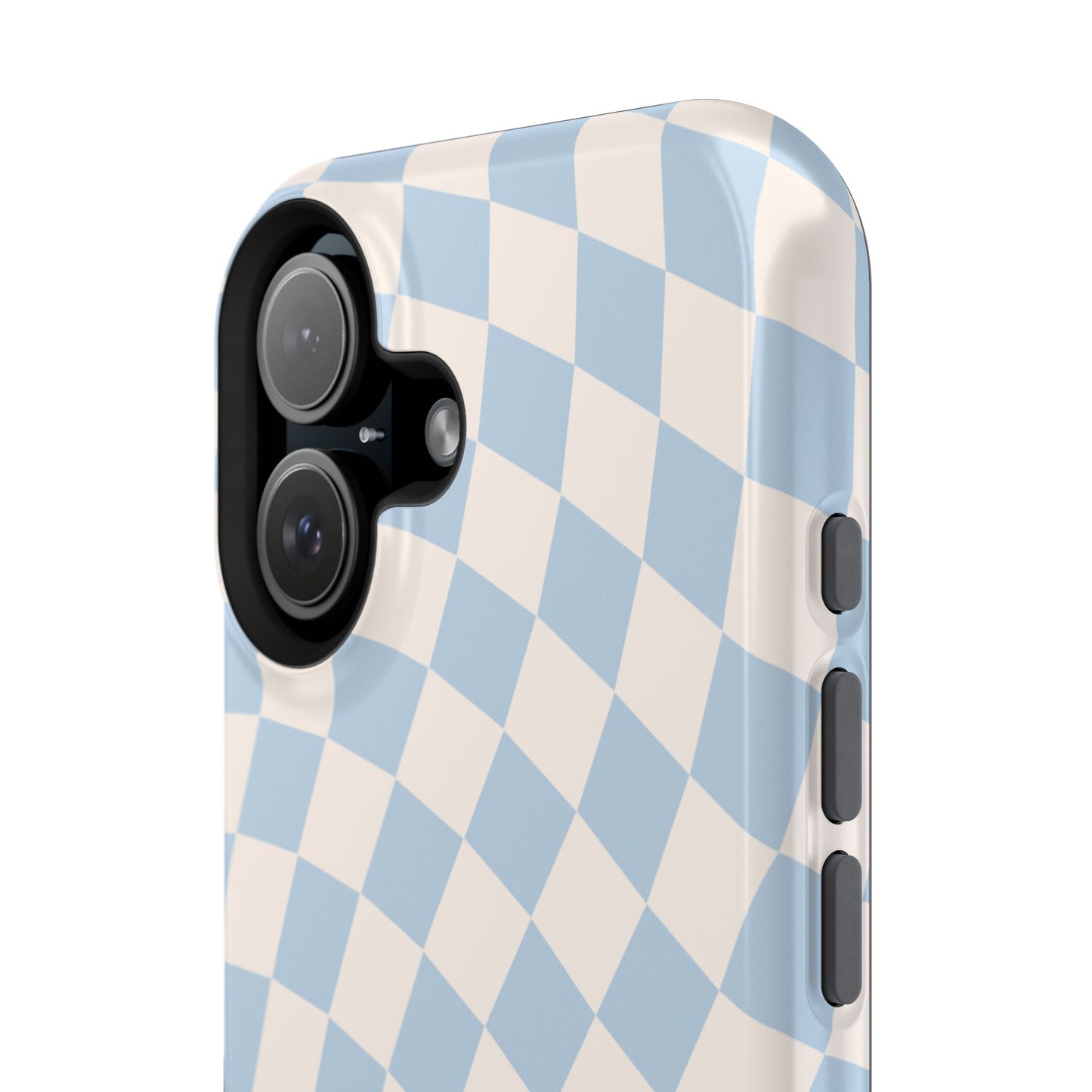 Blue & Beige Wavy Checkered iPhone Case