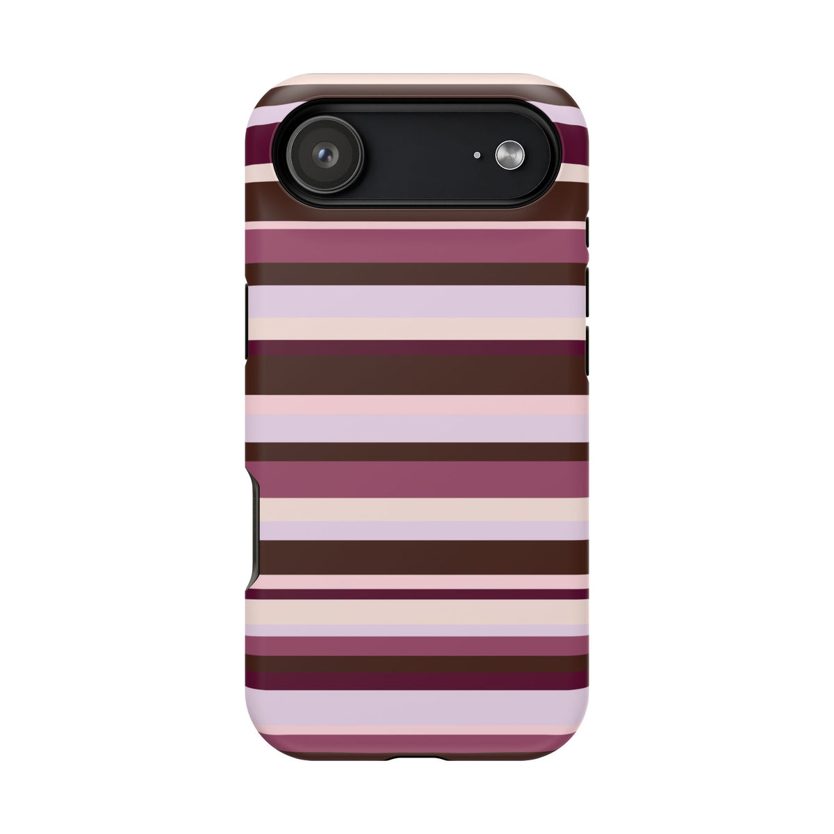 Berry Mocha Stripes iPhone Case