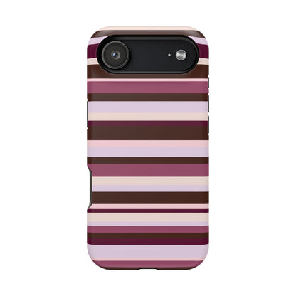 Berry Mocha Stripes iPhone Case