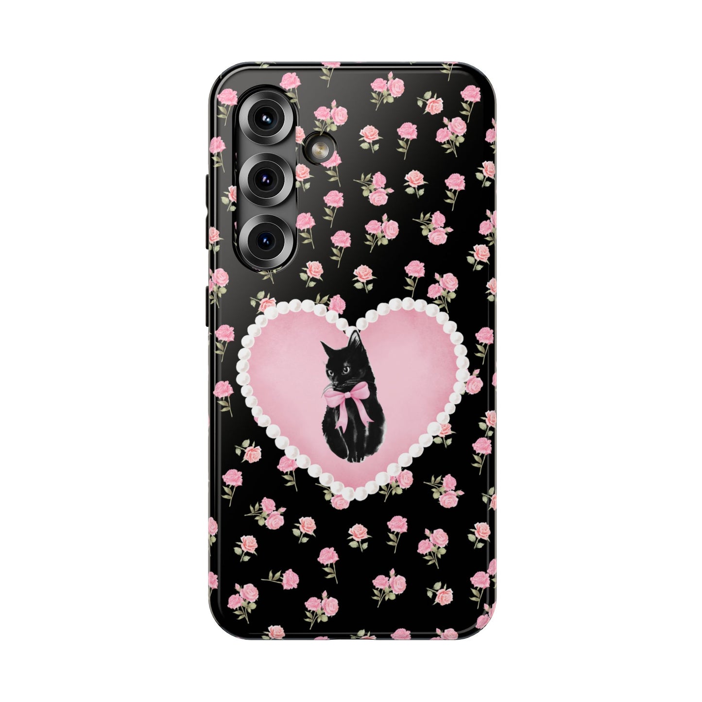 Black Féline Roses Samsung Case