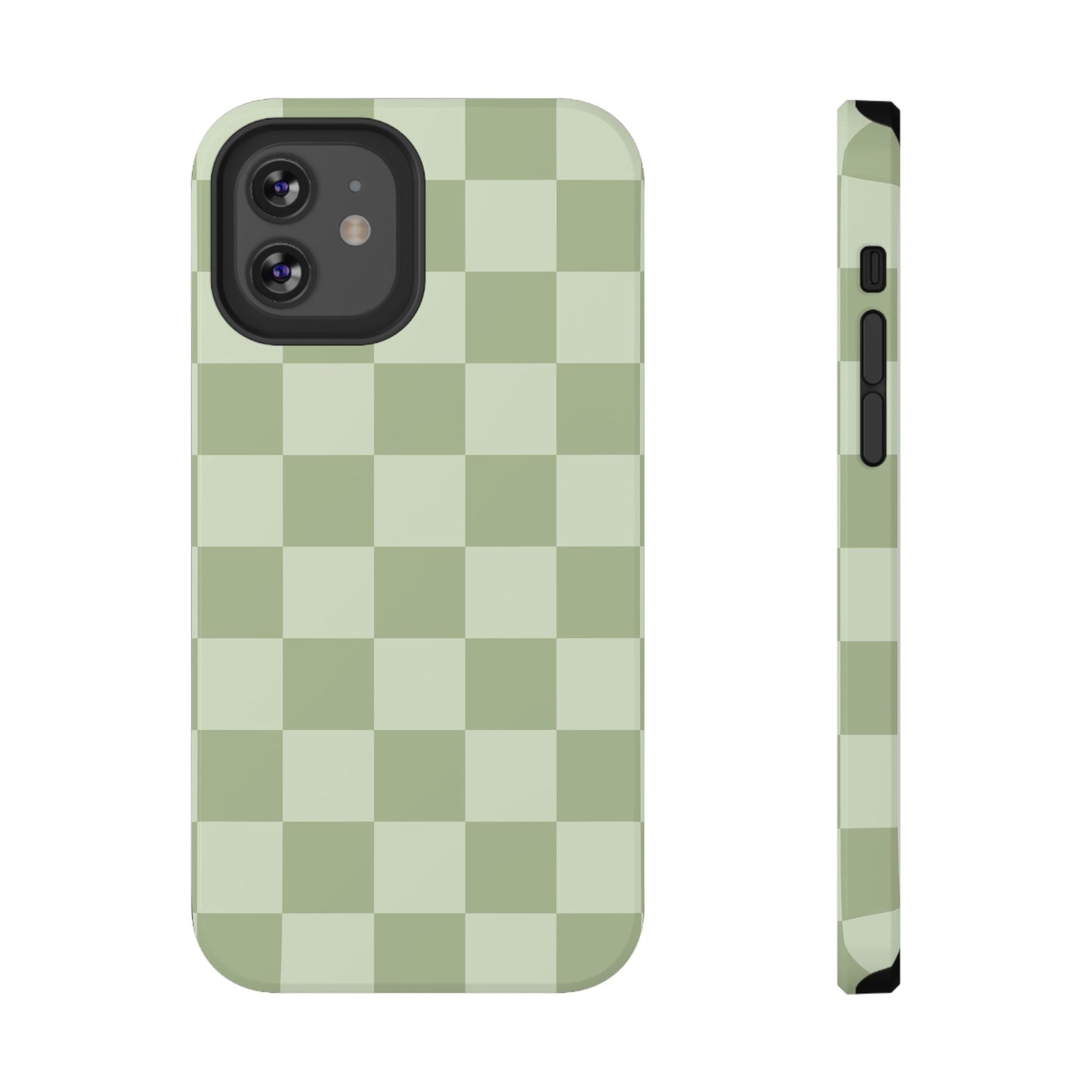 Green & Light Green Checkered iPhone Case