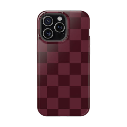 Burgundy Checkered iPhone Case