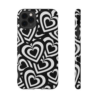 Black & White Hearts iPhone Case