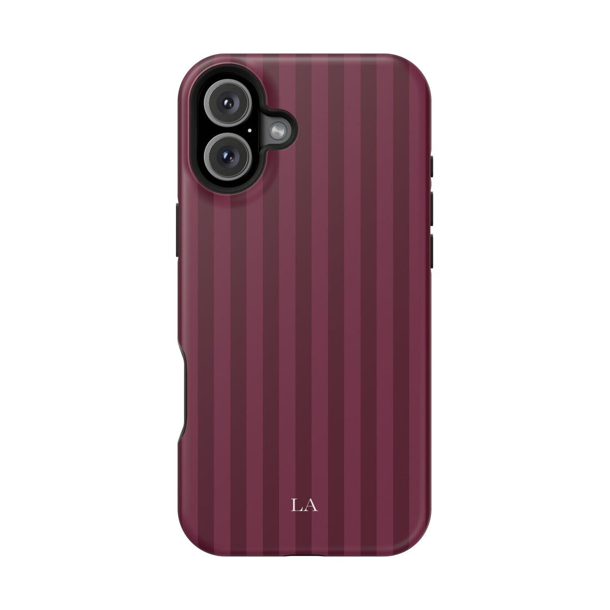 Custom Initials Plum Stripes iPhone Case