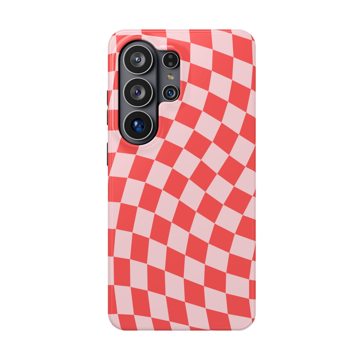 Red & Pink Wavy Checkered Samsung Case
