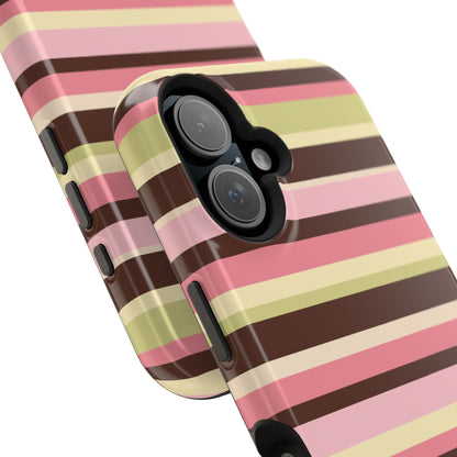 Strawberry Matcha Stripes iPhone Case