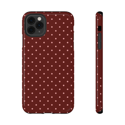 Maroon Mini Dots iPhone Case