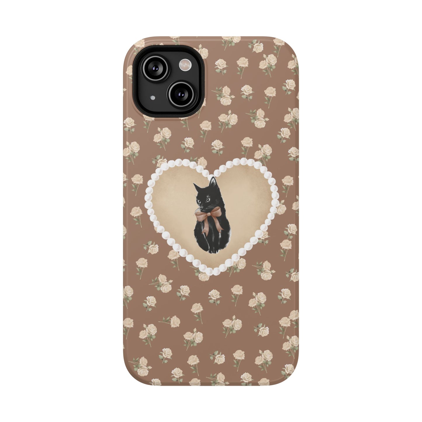 Brown Féline Roses iPhone Case