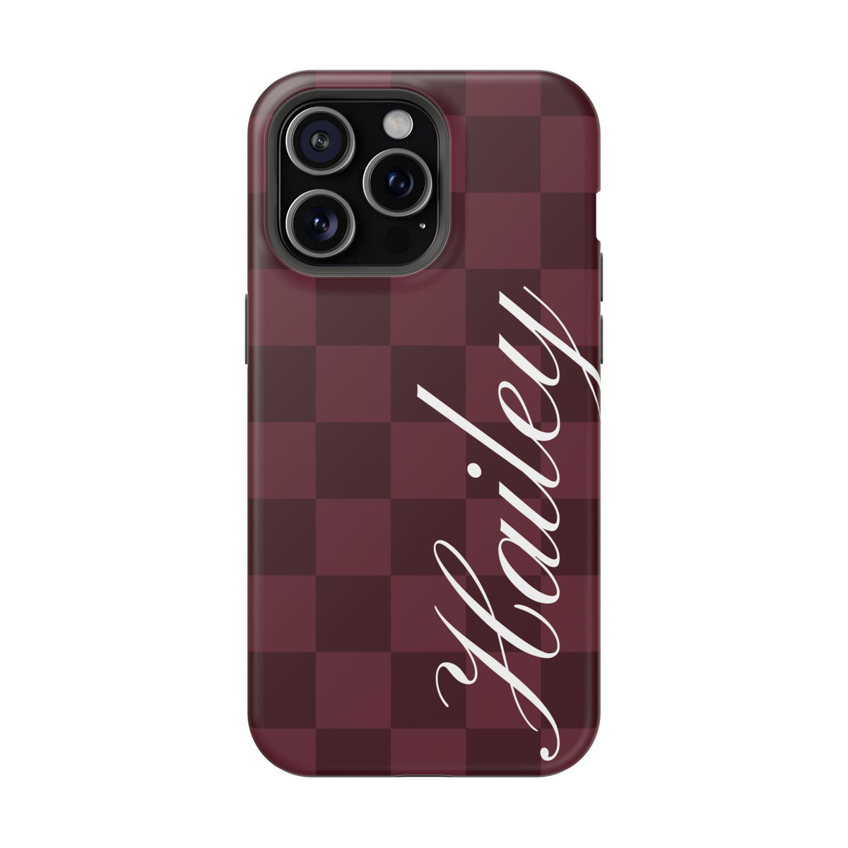 Custom Burgundy Checkered iPhone Case