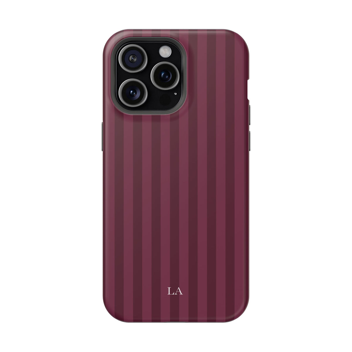 Custom Initials Plum Stripes iPhone Case