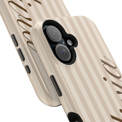 Custom Beige Stripes iPhone Case