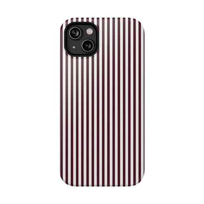 Burgundy Pinstripes iPhone Case