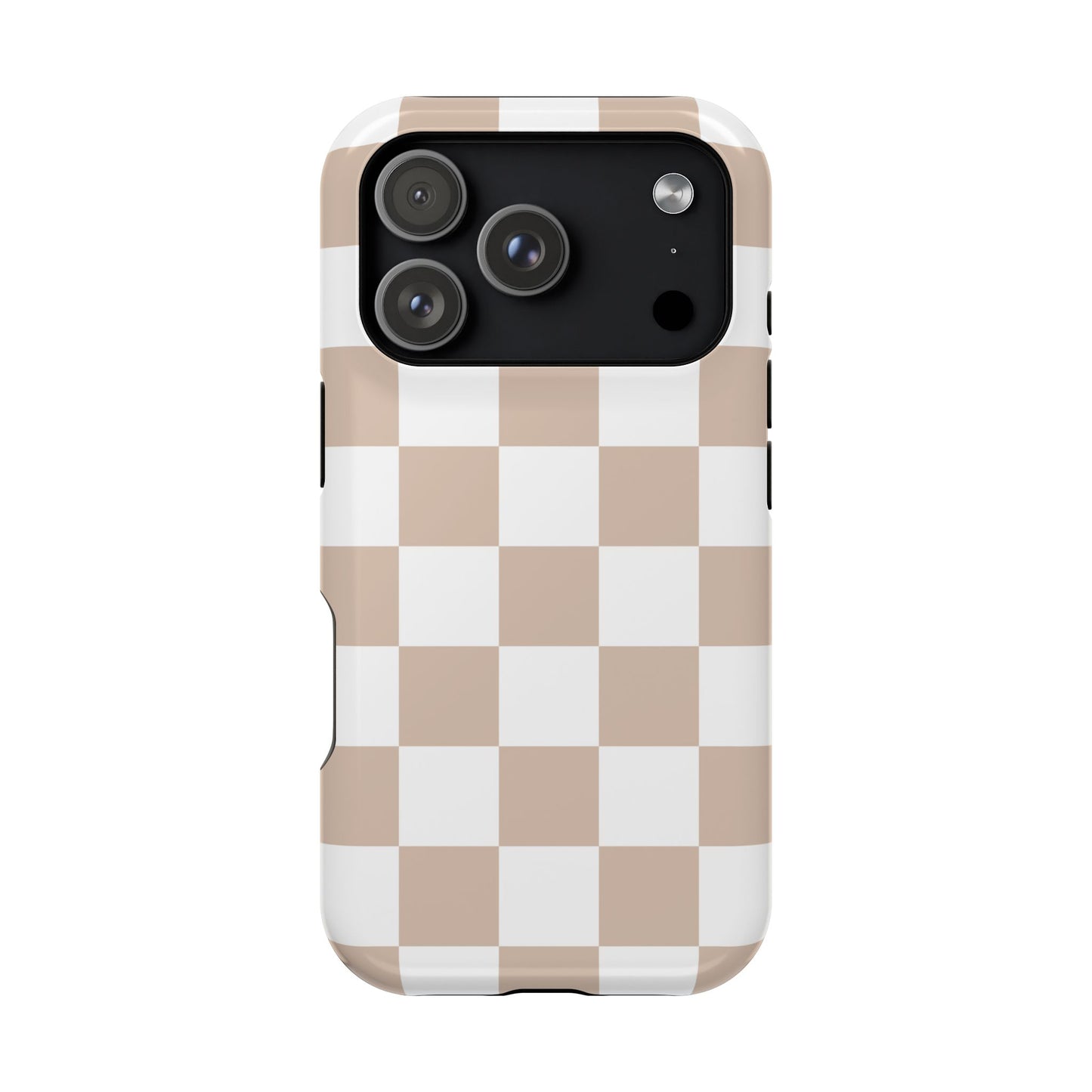Beige & White Checkered iPhone Case