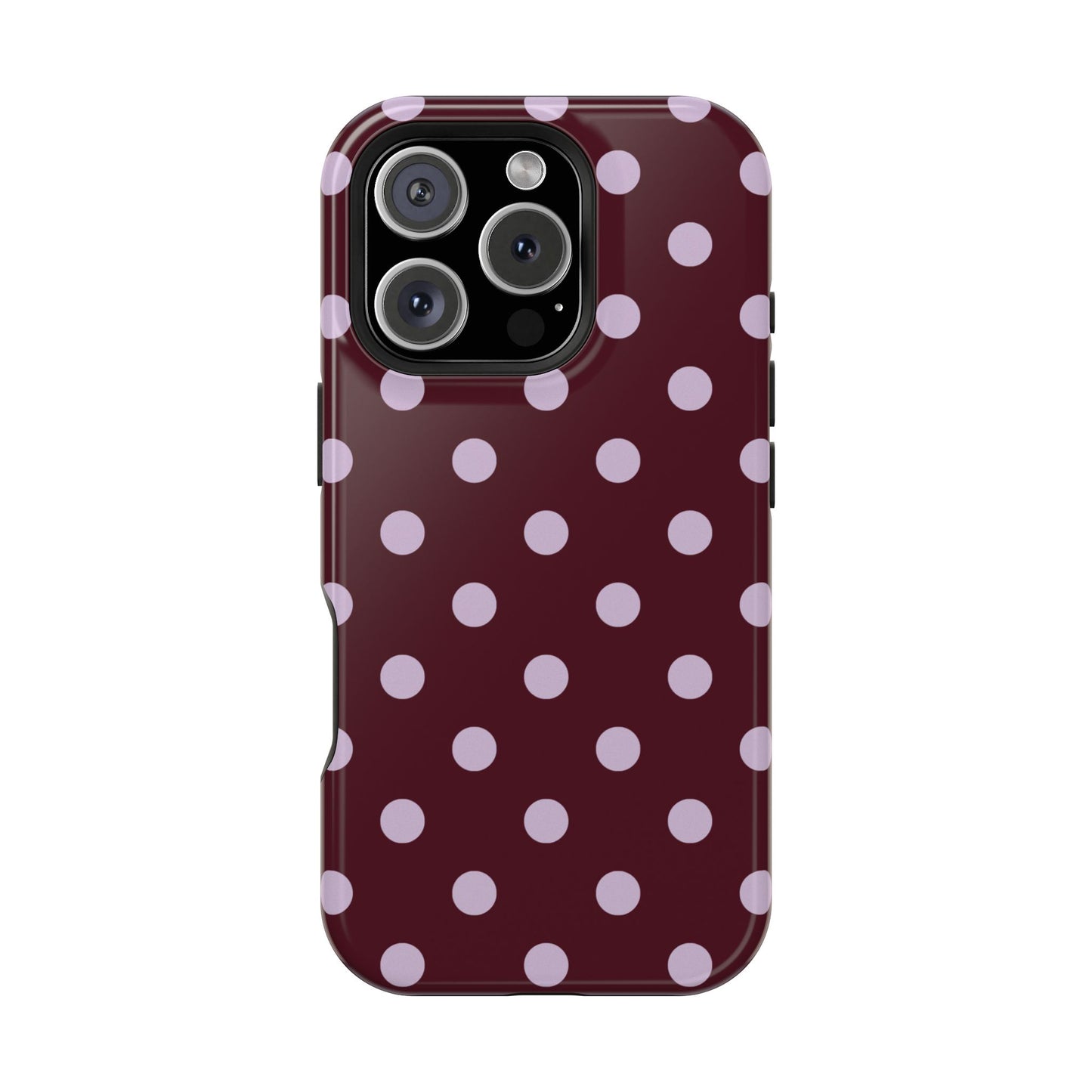 Burgundy & Violet Polka Dots iPhone Case