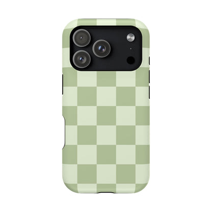 Green & Light Green Checkered iPhone Case