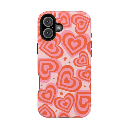 Pink & Red Hearts iPhone Case