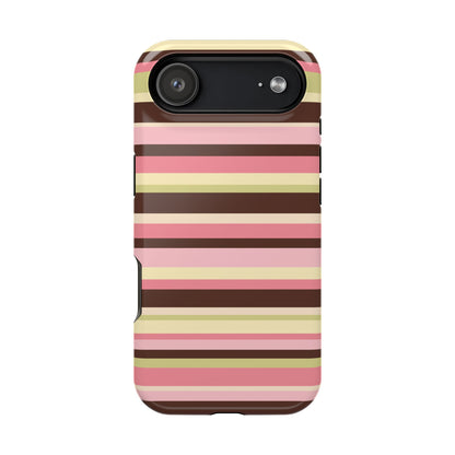 Strawberry Matcha Stripes iPhone Case