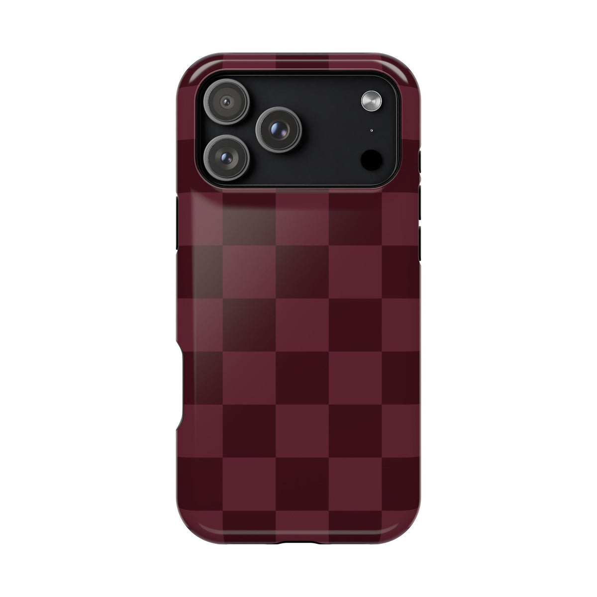 Burgundy Checkered iPhone Case