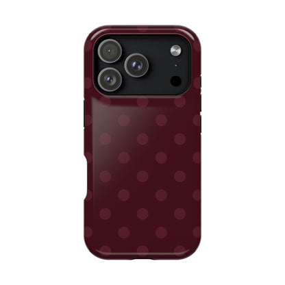 Burgundy Polka Dots iPhone Case
