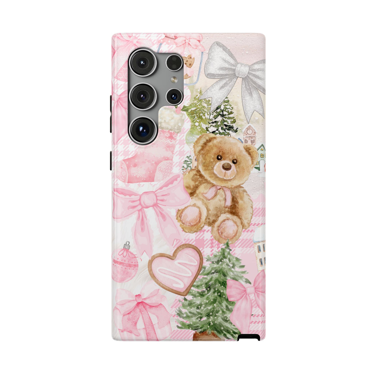 Pink Christmas Collage Samsung Case