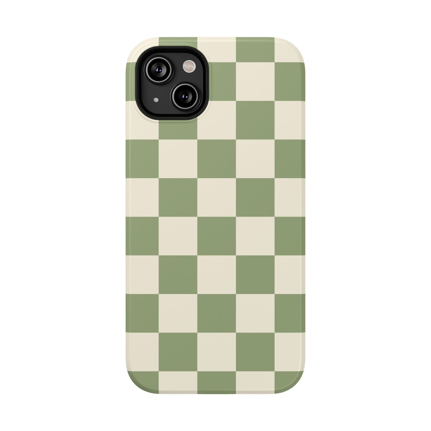Green & Beige Checkered iPhone Case