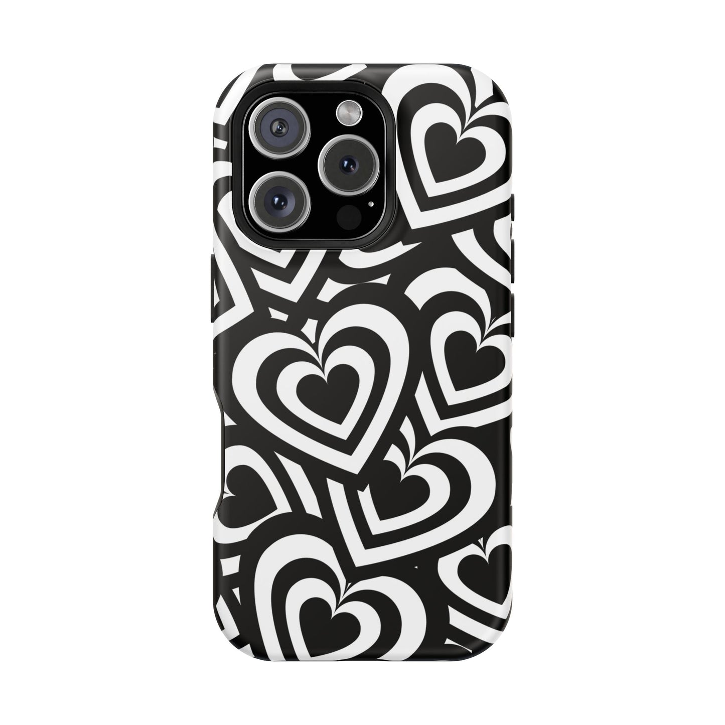 Black & White Hearts iPhone Case