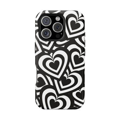 Black & White Hearts iPhone Case