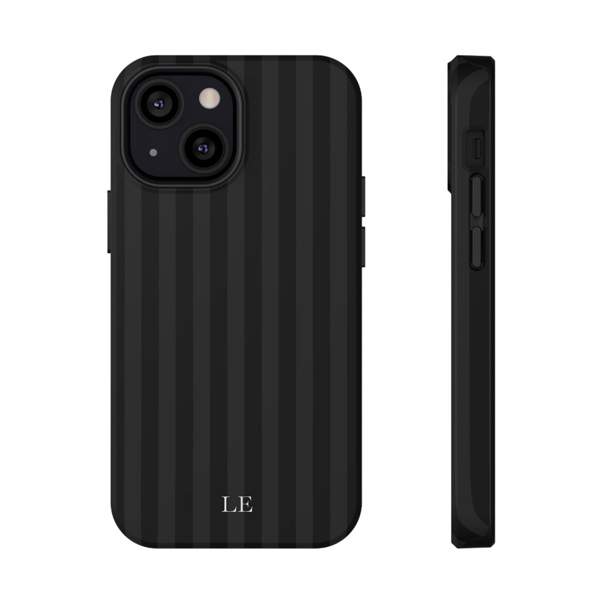 Custom Initials Black Stripes iPhone Case