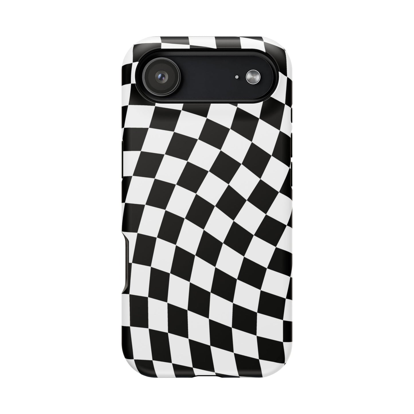Black Wavy Checkered iPhone Case