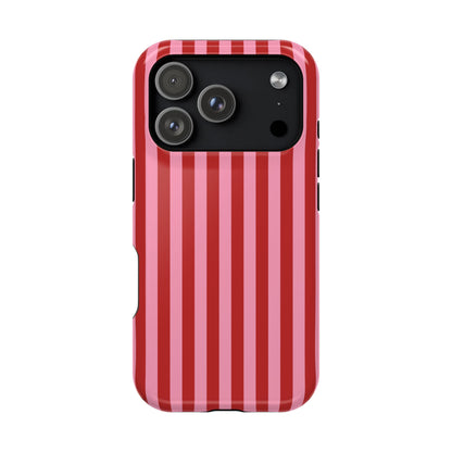 Cherry Blush Stripes iPhone Case
