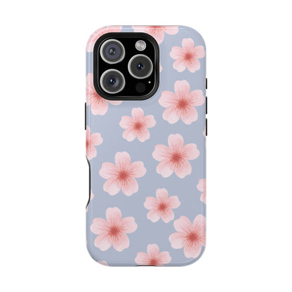 Blue Cherry Blossoms iPhone Case