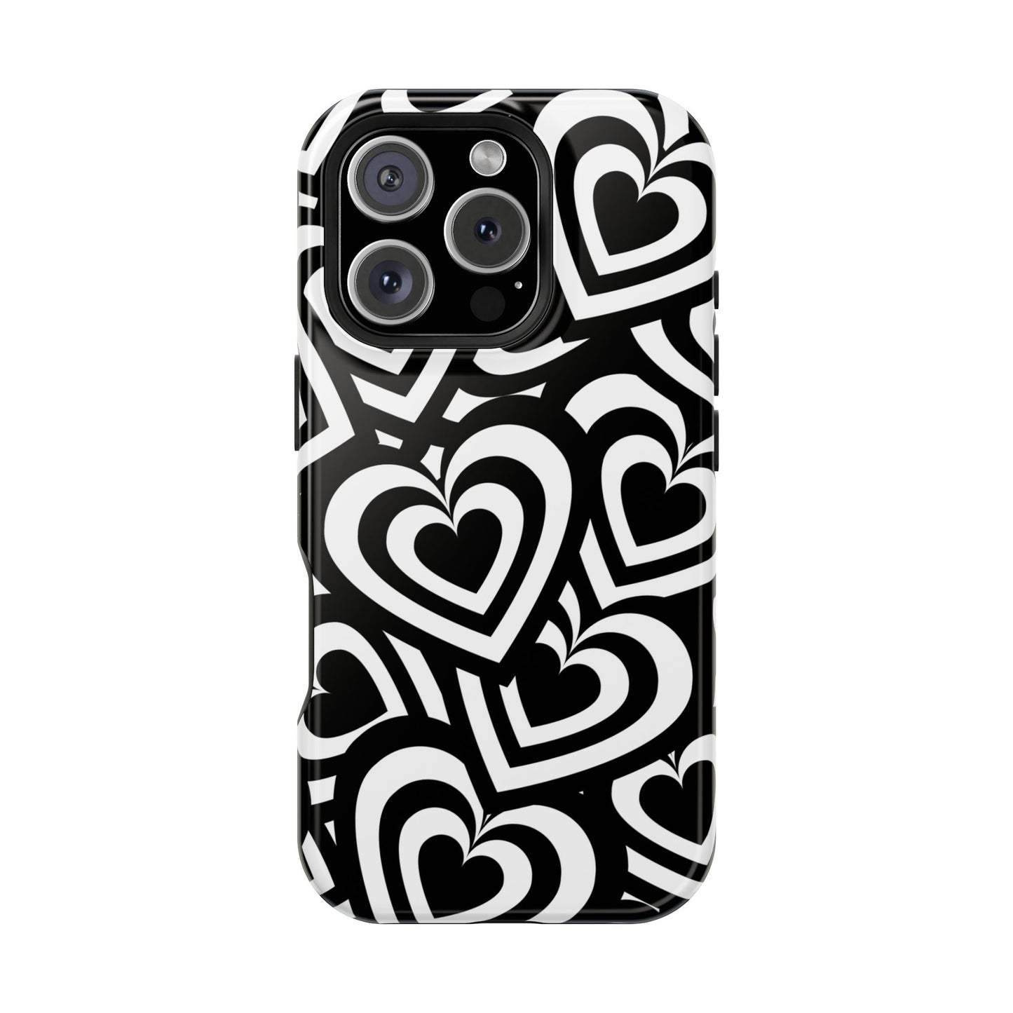 Black & White Hearts iPhone Case