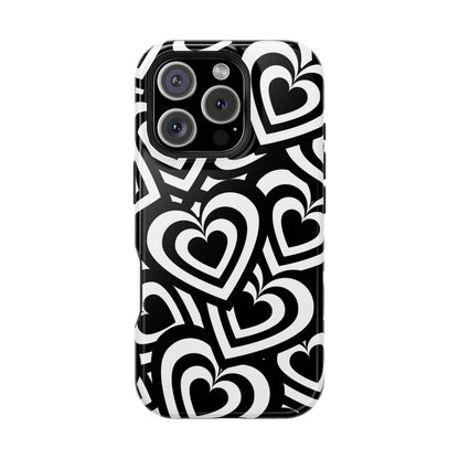 Black & White Hearts iPhone Case