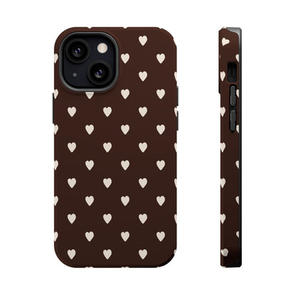 Mocha Hearts iPhone Case