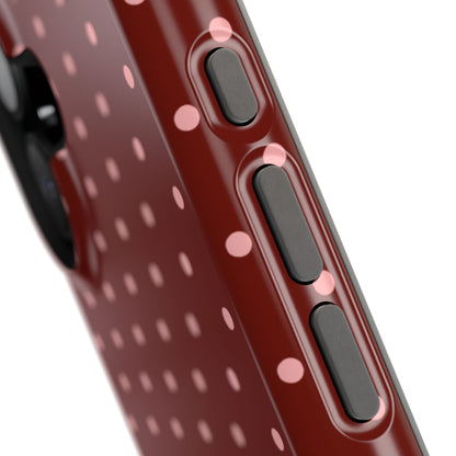 Maroon Mini Dots iPhone Case