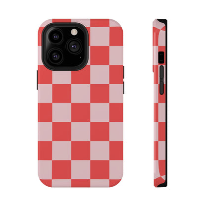 Red & Pink Checkered iPhone Case